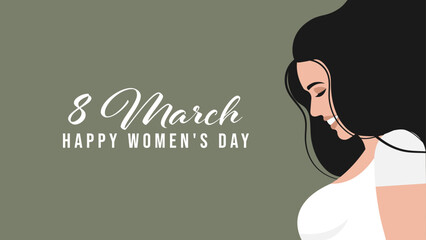  International Women's Day. A set of greeting cards with beautiful women. Legacy of female empowerment. Silhouette vector illustartion