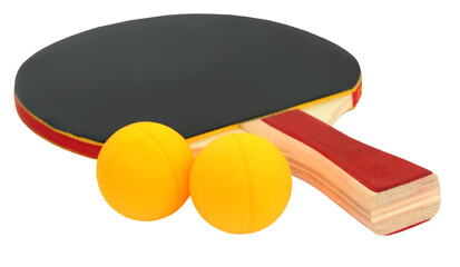 Table tennis ball with bat