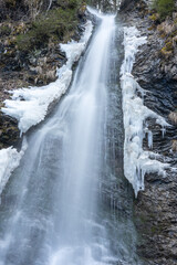 Waterfall in winter, "Schleier Wasserfall", Kitzbühel, Alps, Tirol, Austria