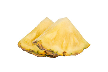 whole pineapple and pineapple slice. Pineapple with leaves isolated on transparent background with clipping path, single whole pineapple and pineapple slice. with clipping path and alpha channel.

