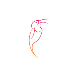 Chirping bird with simple and elegant lines for business, web, icon, symbol, vector, illustration, logo, design, concept, idea, label, background, product, element, bird label