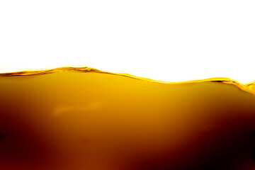 Appearance surface poured brownish yellow lubricant liquid for bubbles background can use cooking...