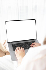 Laptop mockup used by girl