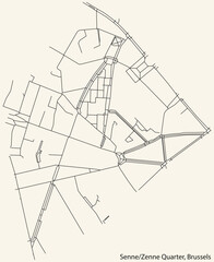Street roads map of the SENNE-ZENNE QUARTER (ZENNEWIJK), BRUSSELS
