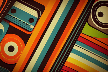 Background in 60s, 70s, 80s style. Wallpaper or poster blank