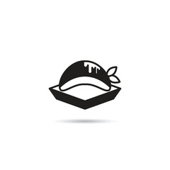 dessert and cake icon on white background