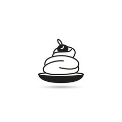 dessert and cake icon on white background