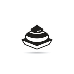 dessert and cake icon on white background