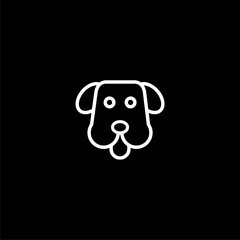 Fototapeta premium Dog pet icon. Symbol, logo illustration isolated on black background. 