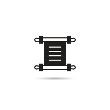 paper scroll icon on white background