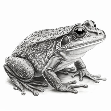 frog on white background, AI generative 