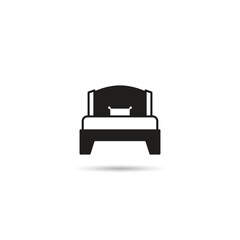 bed and mattress icon on white background