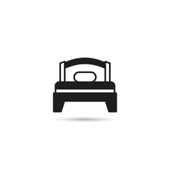 Plakat bed and mattress icon on white background
