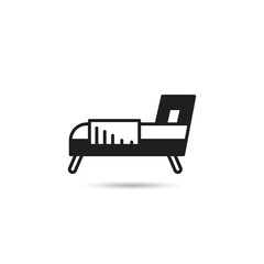 Fototapeta premium bed and mattress icon on white background