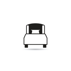 bed and mattress icon on white background