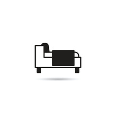 bed and mattress icon on white background