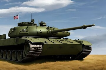 Military tank in the world. Generative AI illustrations
