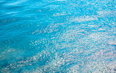 Reflection blue sea background isolated 
