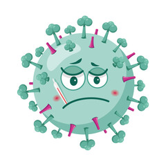 Vector illustration of an Influenzavirus in cartoon style isolated on white background