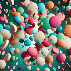 Colorful confetti background. Colourful birthday and carnival party Falling Confetti background. Generative AI illustration