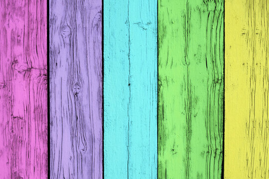 Soft bright multicolored wood surface, with an abstract and expressive wooden texture. Salient pastel background for design