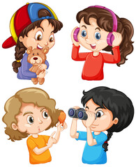 Set of children cartoon character