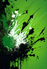 modern and abstract green colorsplash background texture with beautiful strong colors, generative ai