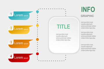 Infographic template for business plan ,strategy, roadmap. 4 Steps Modern Timeline diagram with graphs and business icon, presentation vector infographics