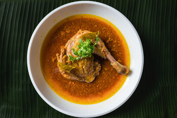 Steamed spices herbal chicken, Thai northern food style.