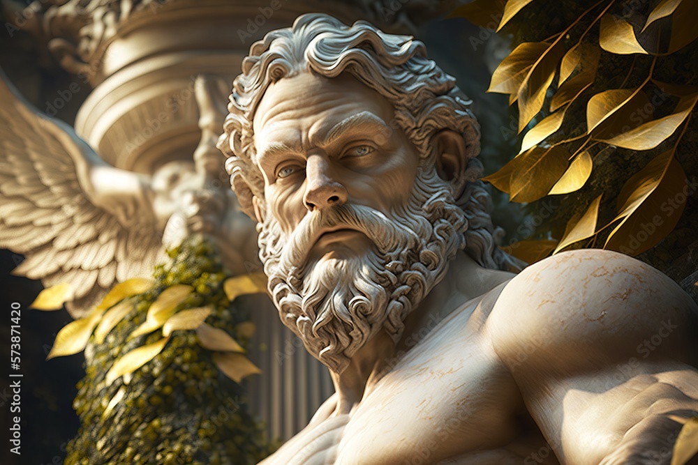 Poster a statue of a man with a beard and a beard with a beard and a beard unreal 5 quality render an ambie