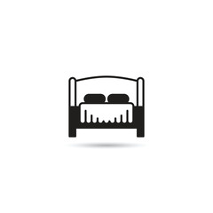 bed icon on white background