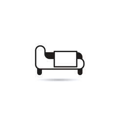 bed icon on white background