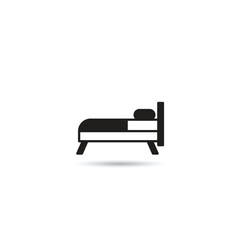 bed icon on white background