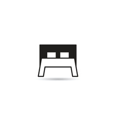 bed icon on white background