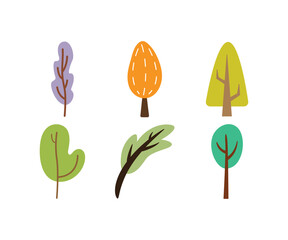 tree icons set vector illustration