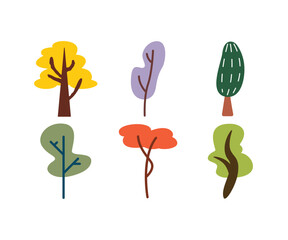 tree icons set vector illustration