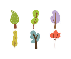 tree icons set vector illustration