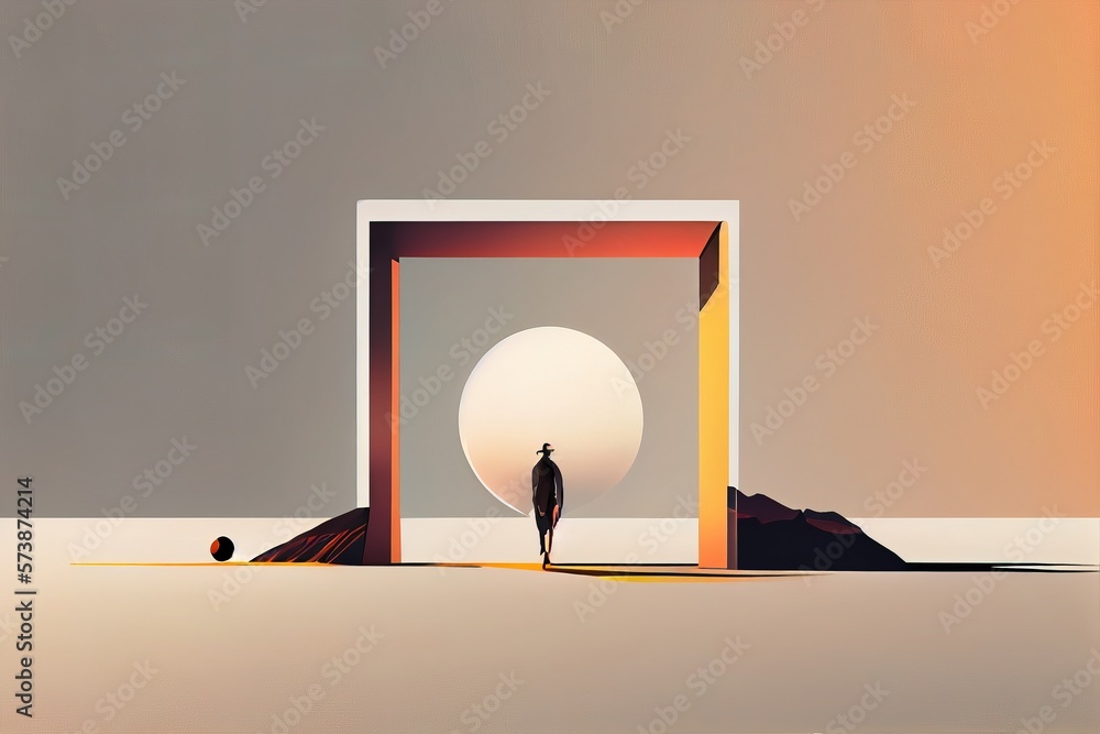 Poster a person standing in a doorway with a light at the end of it and a shadow at the end of the door cin