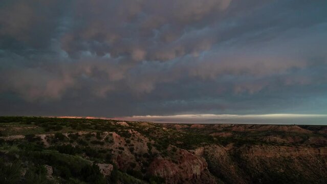 Palo Duro Canyon State Park Texas United States Dark Gloomy Storm Clouds Time Lapse