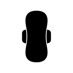 Sanitary pad with wings icon. Feminine hygiene pad icon isolated on white background.