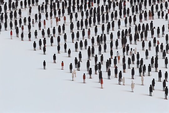 A Large Group Of People Standing In The Snow Together All In The Same Direction Cinema 4 D A Microscopic Photo Les Automatistes