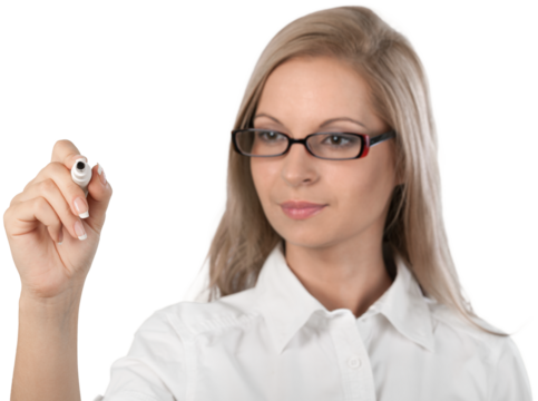 Portrait of a confident businesswoman isolated on a white background