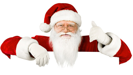 Portrait of Smiling Santa Claus on white background