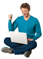 man using his laptop