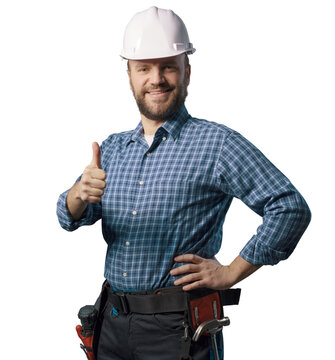Engineer with safety helmet