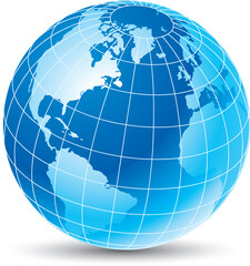 Planet earth globe rotatin. Vector