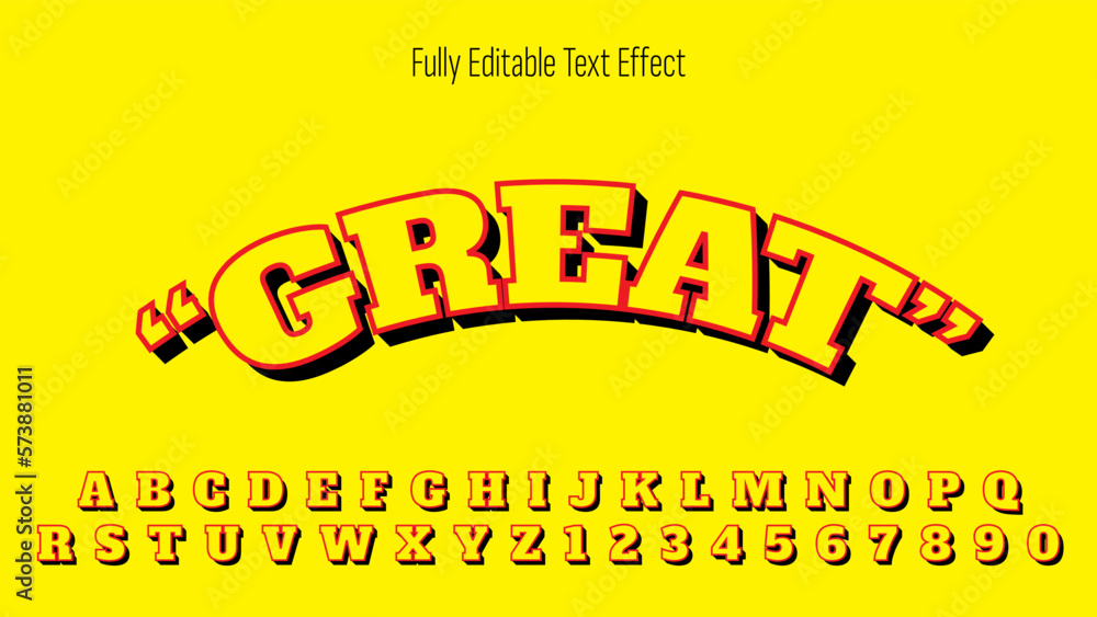 Poster great - editable font effect, editable text effect vector.
