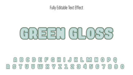 GREEN GLASS - editable font effect, editable text effect vector.