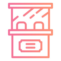 ticket office gradient icon