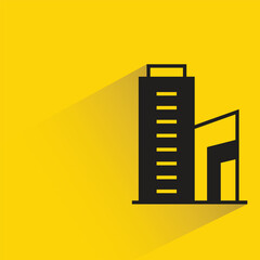 office building on yellow background vector illustration